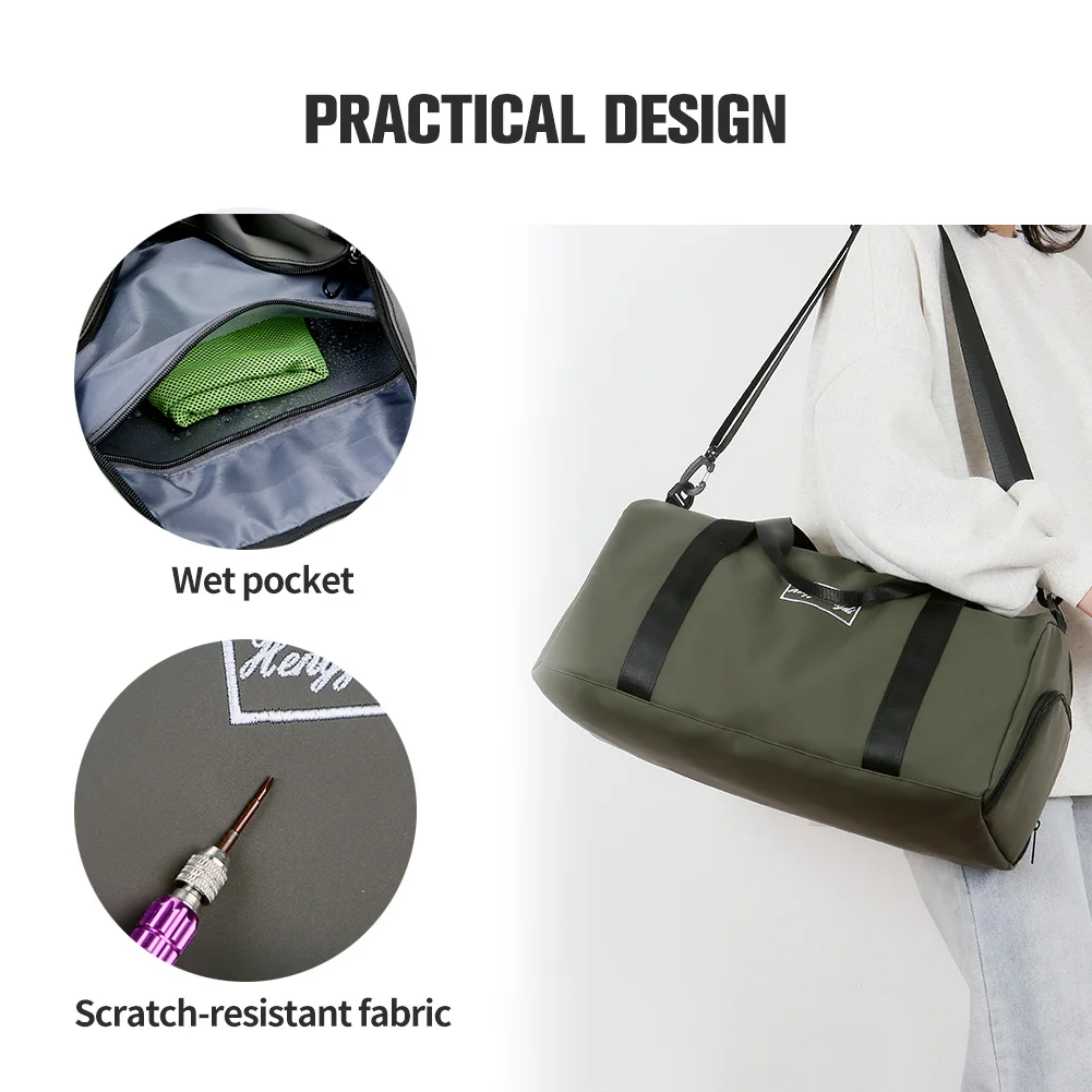 Promotional Custom Waterproof Large Sport Duffel Travel Bag with Shoe Compartment Men Leather Oem High Quality Duffel Travel Bag