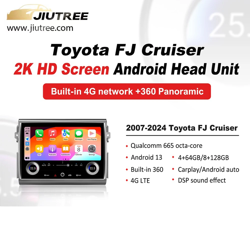 13.3 Inch carplay For Toyota cruiser FJ 2007-2024 car radio Touch Screen Car GPS Navigation Android 13  multimedia player