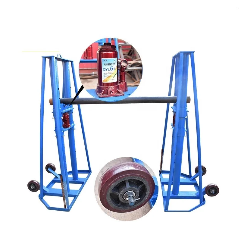 Electrical cable drum jack 10 ton hydraulic cable reel jack stand 5 ton cable drum stand
