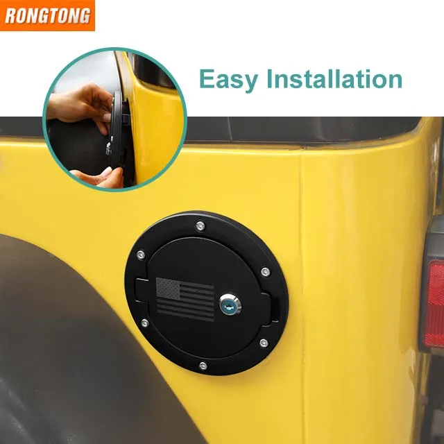 Factory Outlet Car Exterior Accessories Aluminium Alloy ABS Fuel Tank Cover Decoration For Jeep TJ 1997-2006