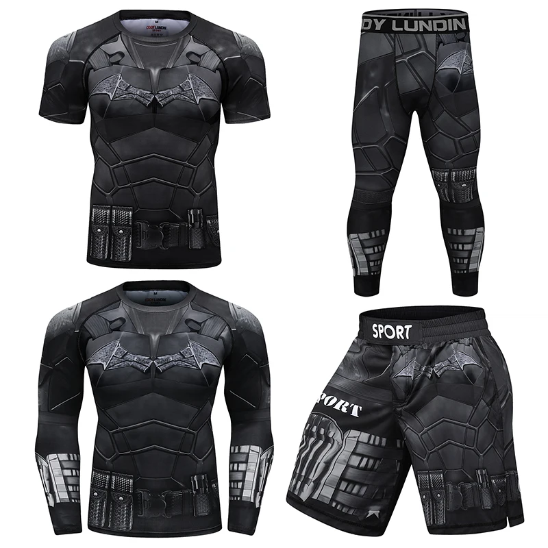 Компрессионные боксерские майки на заказ MMA BJJ Rashguard футболка + леггинсы спортивный костюм для фитнеса тайский мужской кикбоксинга