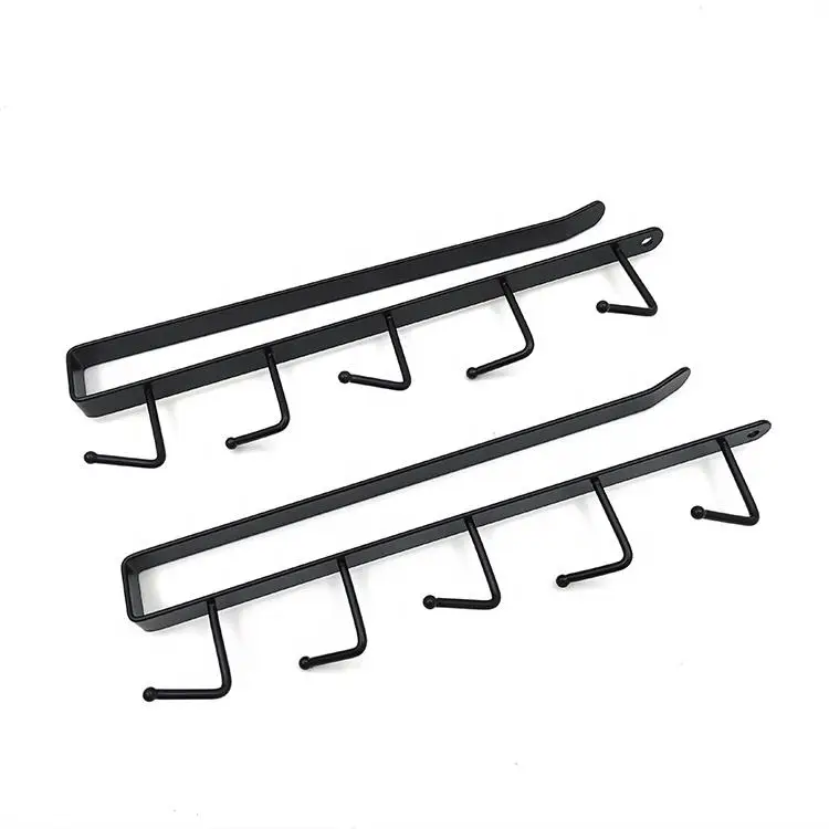 Kitchen Organizer Storage Rack Cupboard Under-Cabinet Hanger With 6 Hooks Bathroom Shelves Shelf Mug Hooks DropShipping