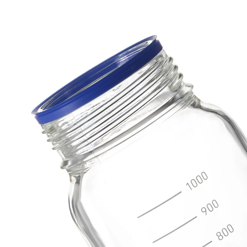 GL80 lab wide mouth borosilicate 3.3 glass jar pyrex chemical biochemistry media storage reagent glass bottle 500mL 1000mL