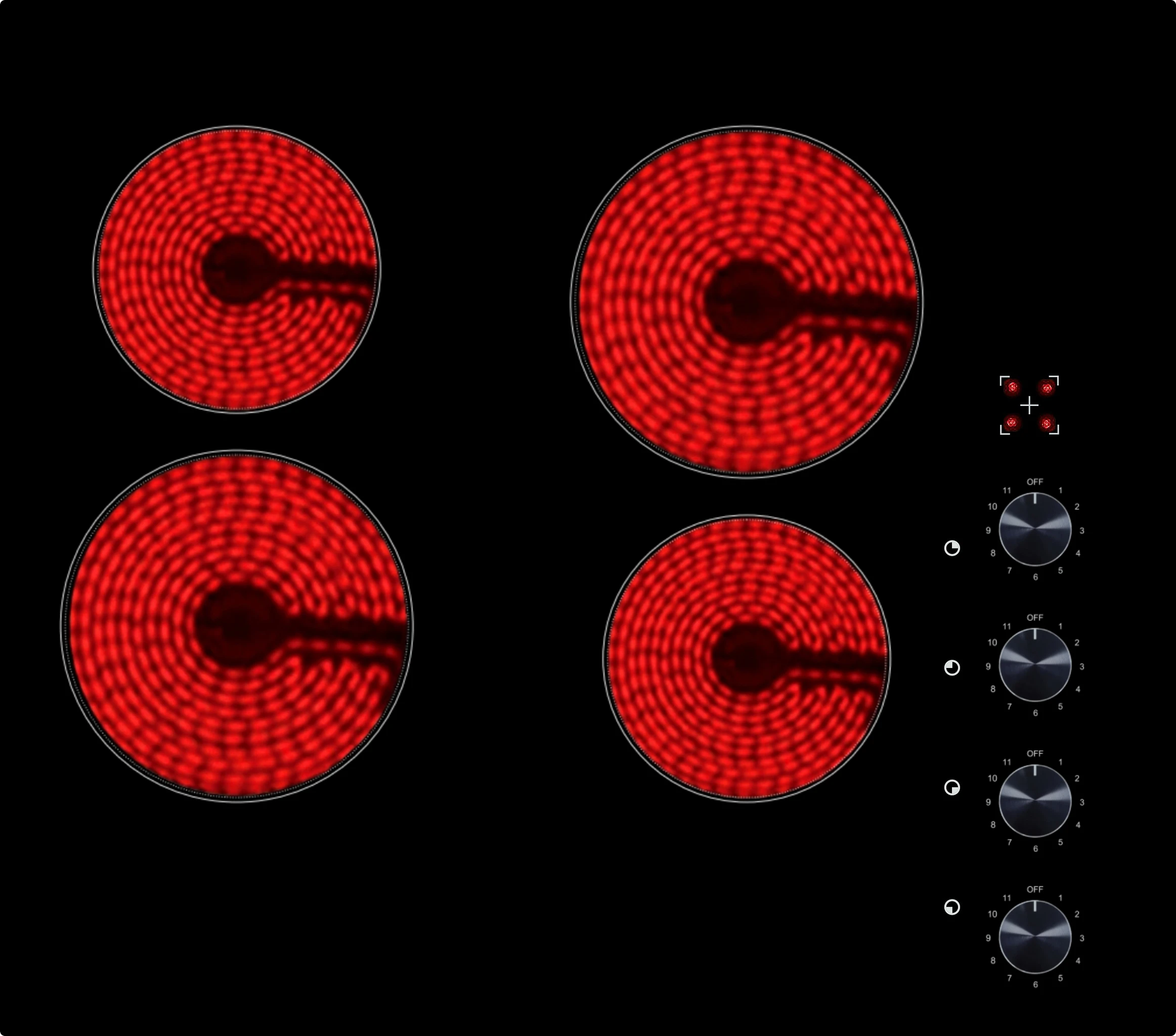 Superior Quality Electric Radiant Ceramic Cooktop 4 Burner Hob Stove Magnetic Induction