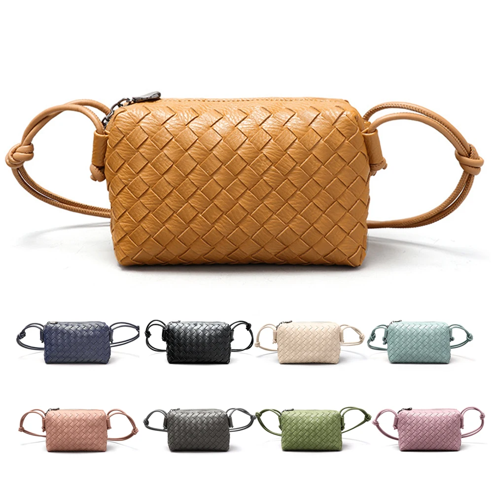 Small Crossbody Shoulder Bag for Women Mini Camera Bag Card Holder Wallet Purse and Hand-Woven Handbags