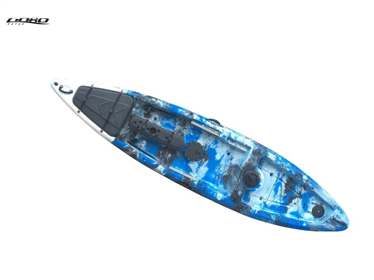 colorful polyethylene single fishing kayak with oars &pedal