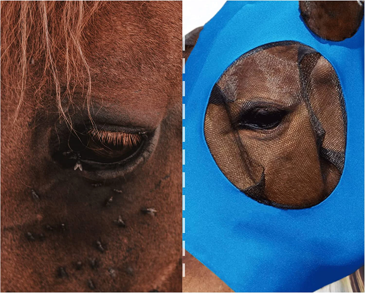 Comfortable Soft Fly Protect Horse Customize Mesh Flymask Horse Ears Elasticity Horse Breathable Veil