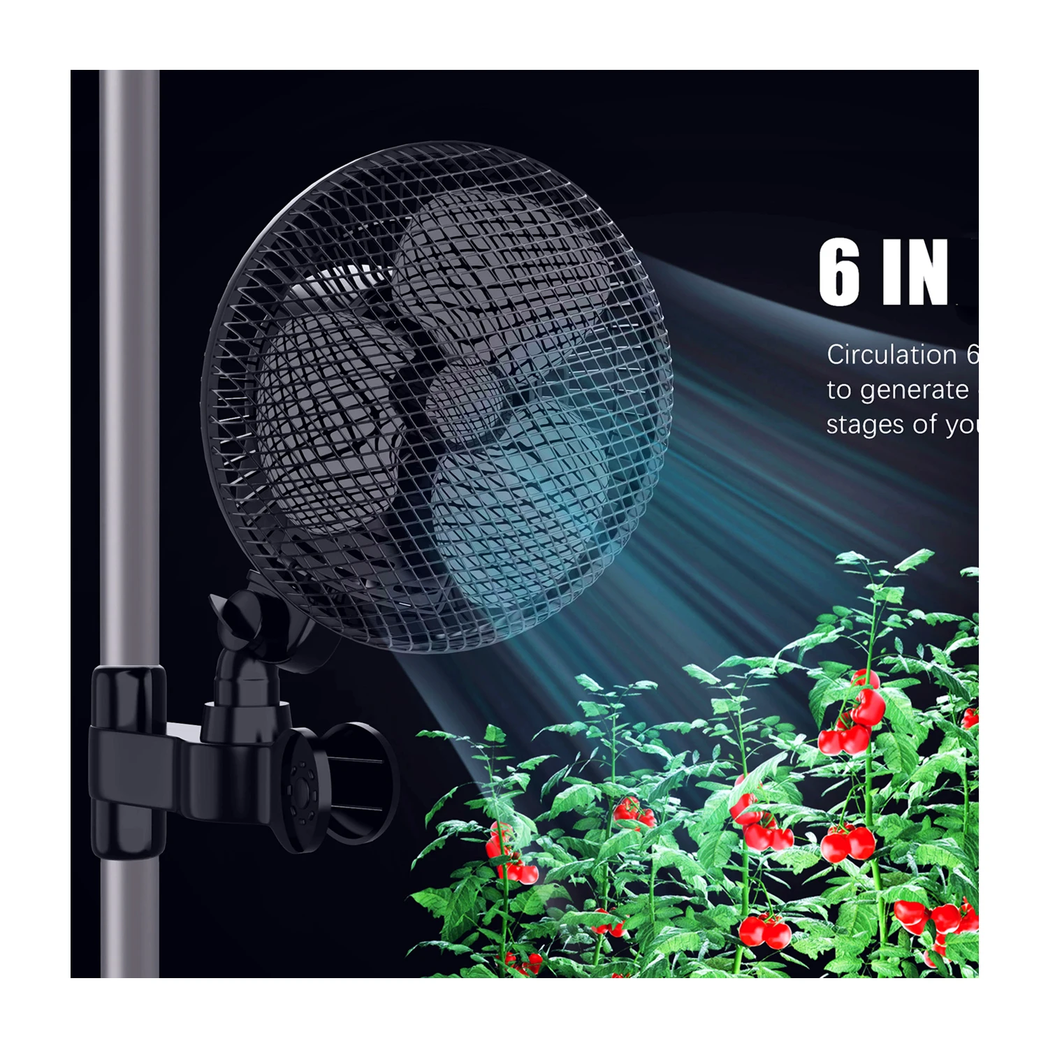 ORIGLiTE Grow Tent Fan Oscillating Fan EC with 4-Speed Airflow Low Noise for Greenhouse Ventilation Systems
