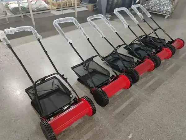Good Iron Reinforced Grass Eater 2 Wheel Manual Push Sod Mower 16 Inch 40cm Cutting  Width Big Spiders Steel Big Bags Mow