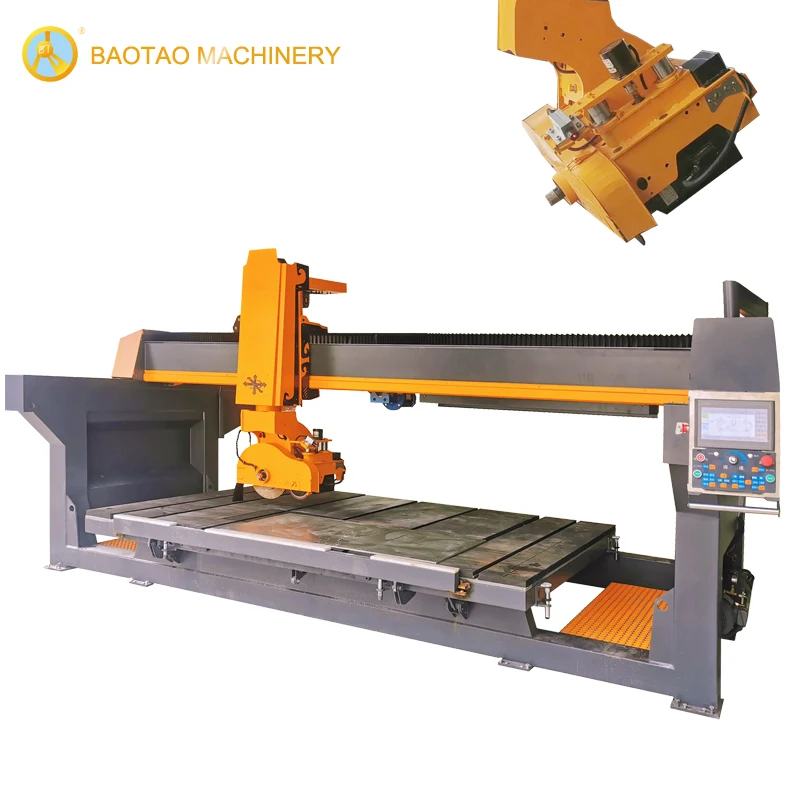 Multi function  5-axis cnc granite bridge saw stone cutting machine tile cutter polishing cutting edging