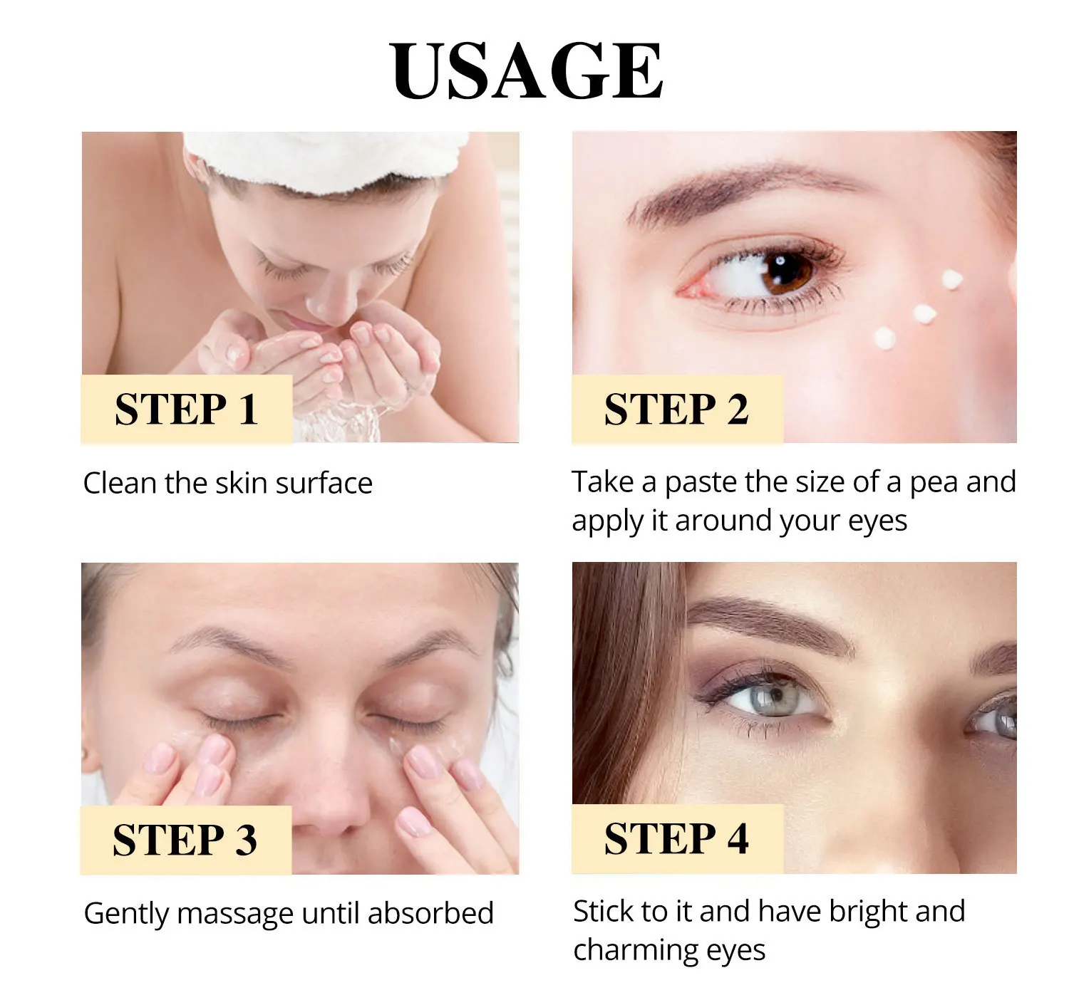 Natural Turmeric Vitamin C Moisturizing Brightening Black Circles Bags Removal Bright Lift Firming Retinol Eye Cream