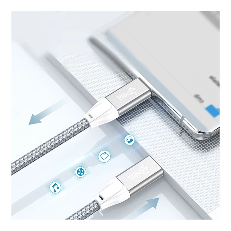 60W Fast Charging Cable premium nylon braided cable length customized Economical Data USB Type-C Cable Phone Charging