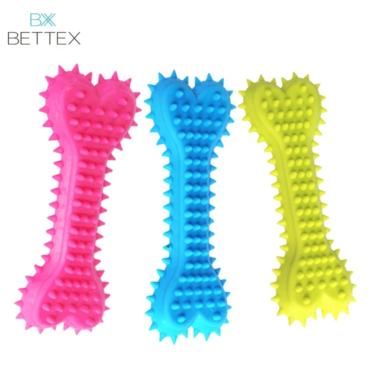 
Wholesale Biting Resistant Soft Rubber Bone Shaped Interactive Dog Toy 