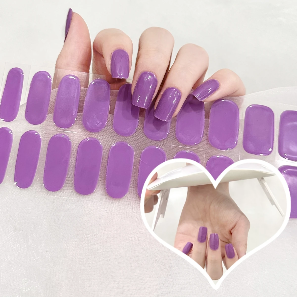 UV Lamp Semi Cure Gel Nail Stickers Non-toxic Long Lasting Ladies Item Beauty sticker gel nail wraps requires LED lamp
