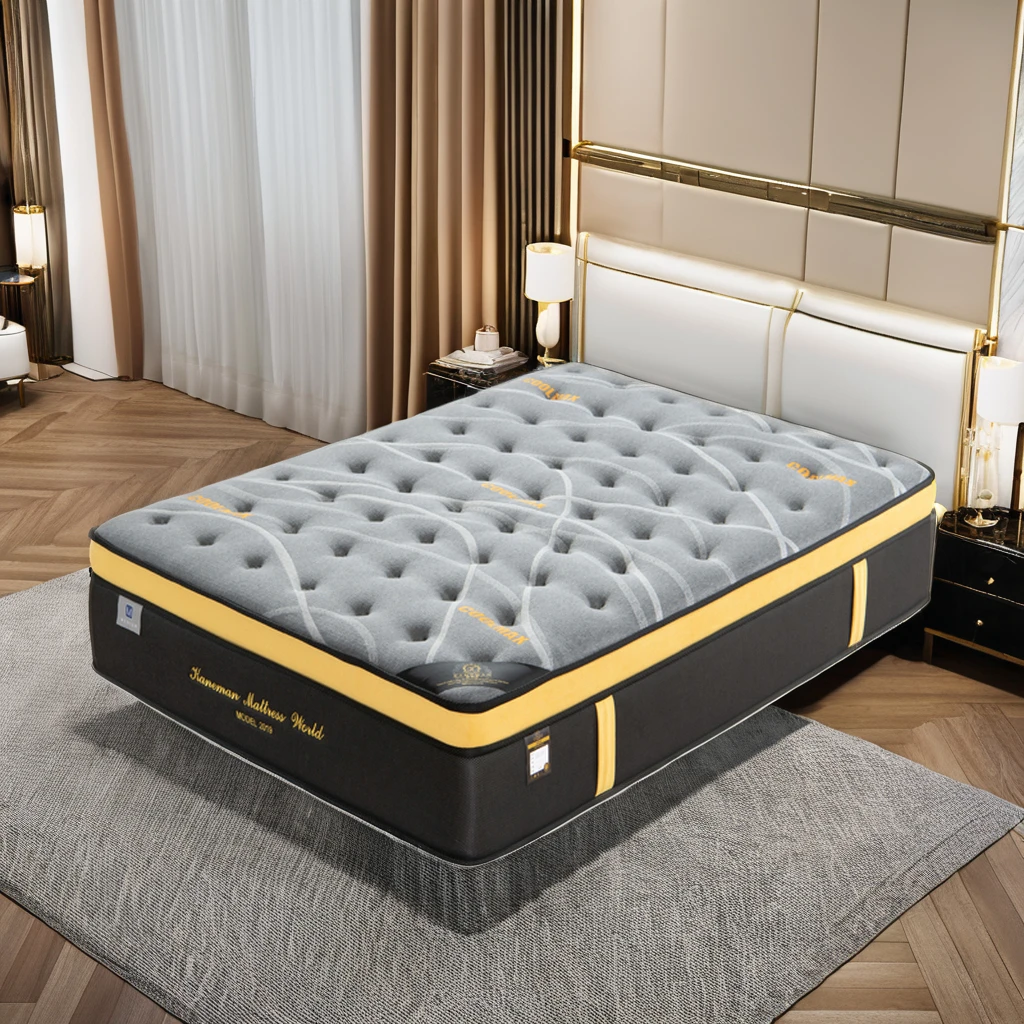 Wholesale Luxury Hotel Mattresses Queen & King Size Pocket Coil Box Spring Fabric Bed Gel Mattress Roll in a Box Cheap Price