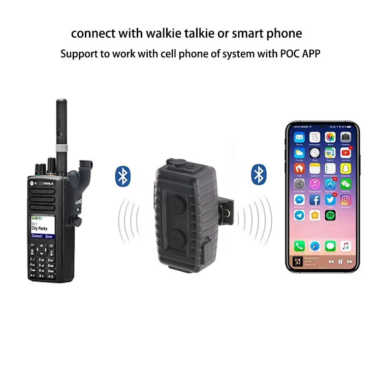 Factory H1small PTT POC Zello Walkie Talkie Speaker Mic Wireless ptt speaker microphone for HYTERA MOTOROLA Walkie Talkie