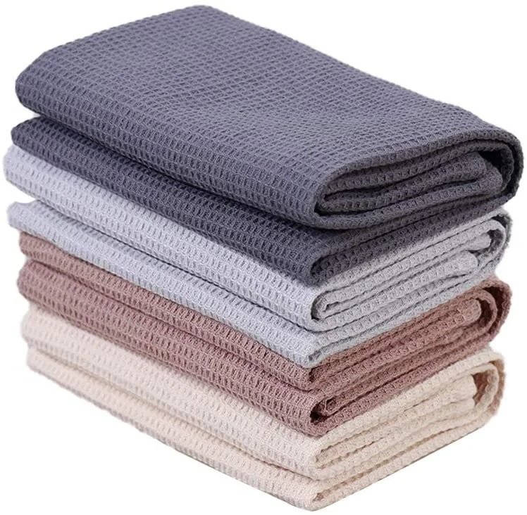 Set of 4 100% cotton Dish Cloths Dish Towels Set Waffle Weave Kitchen Towel Ultra Soft Absorbent Hand Towels