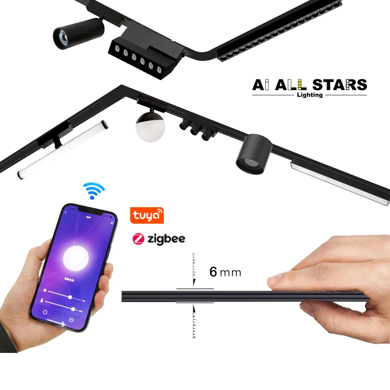 Best Price Track Light Magnetic Led Linear Ceiling Pendant Spot Magnetic Tube Bal Lights 2 Wire Rails Ultra Slim Magnet Track