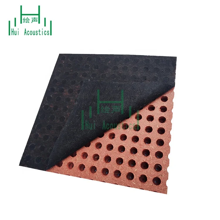 12Mm MDF Acoustic Board Soundproof Perforated Wall Panel Wood Wall Paneling Boards Perforated Sound Insulation Plate