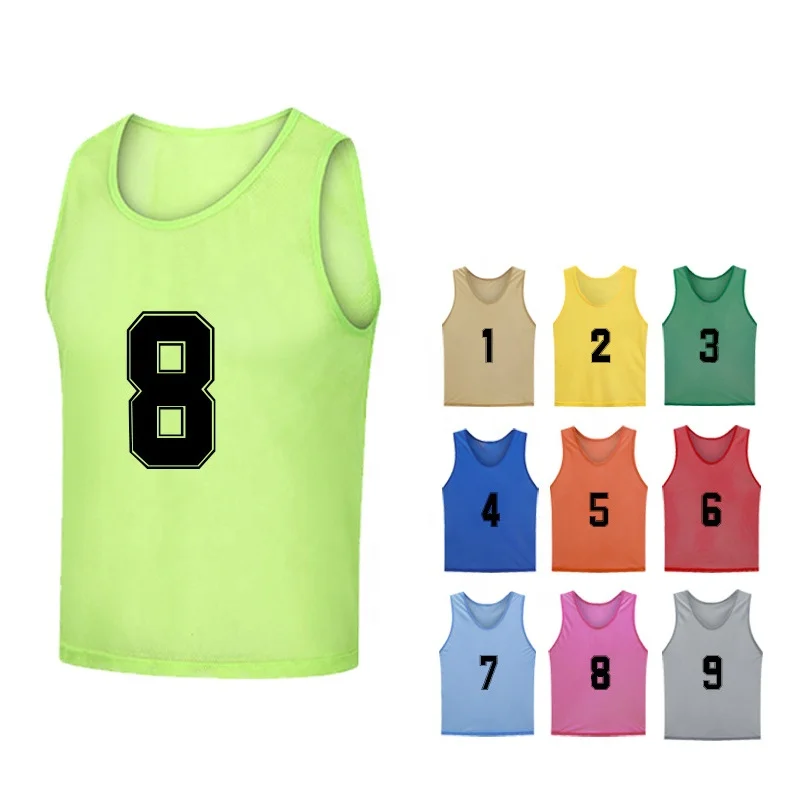 OEM Factory wholesale Team Sports Training Pinnies Football Bibs Mesh Scrimmage Vests Soccer Training Vest For Adult Children