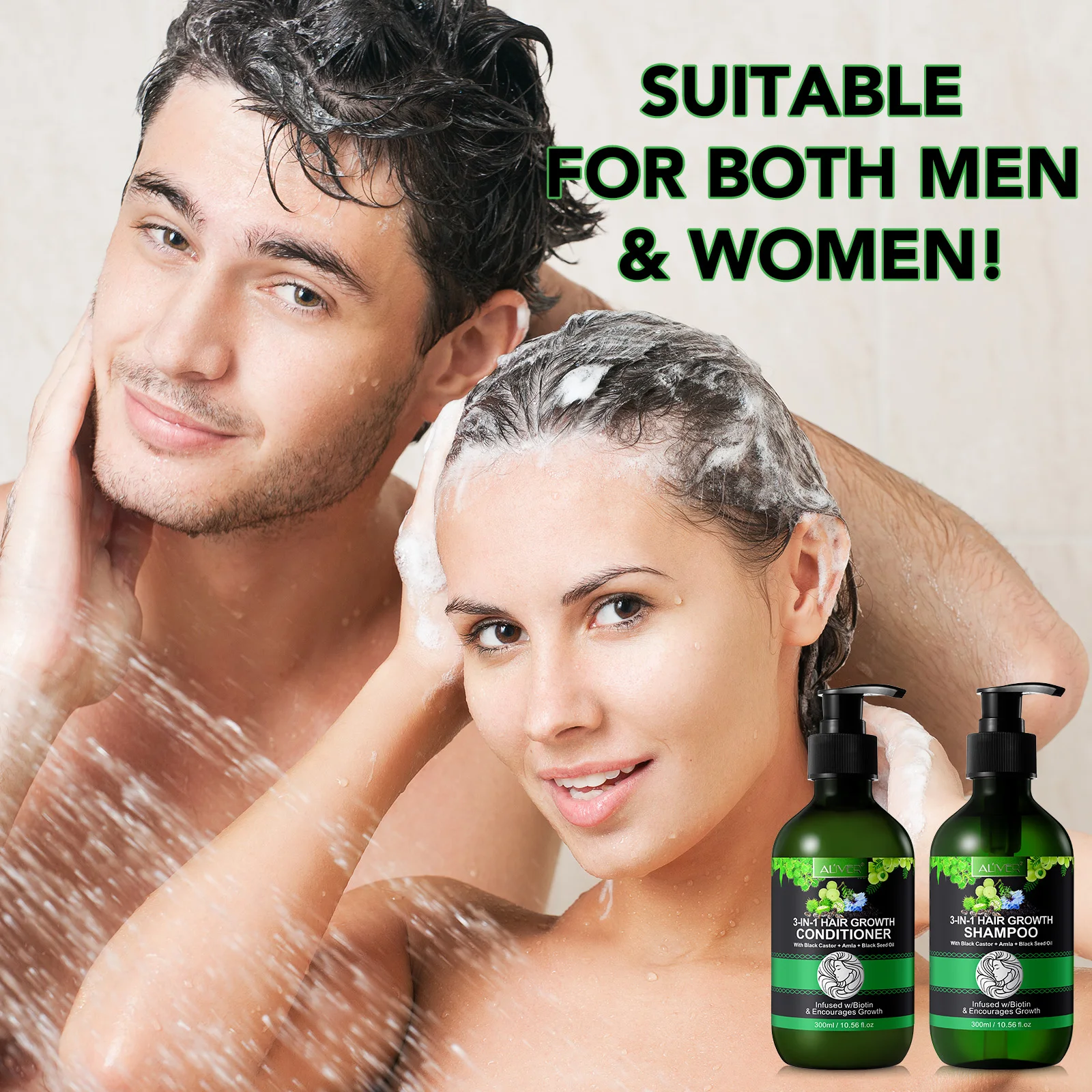 Hot Sale Natural Hair Hydrating Strengthens Shine Jamaican Black Castor Oil Shampoo and Conditioner with Biotin Black Seed Oil