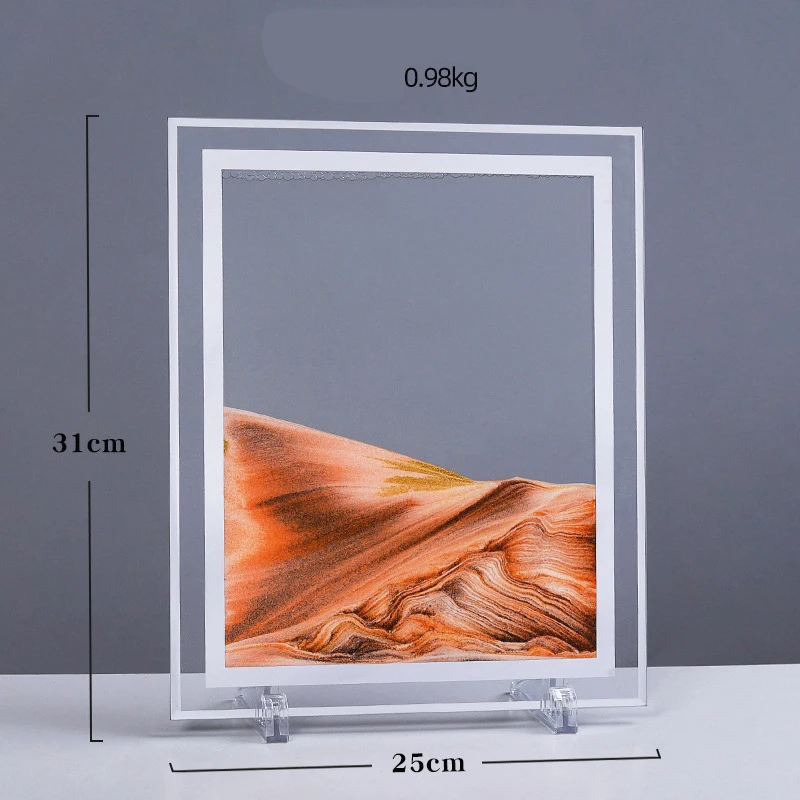 Office Desktop Glass Hourglass Creative Light Luxury 3d Quicksand Painting Ornaments
