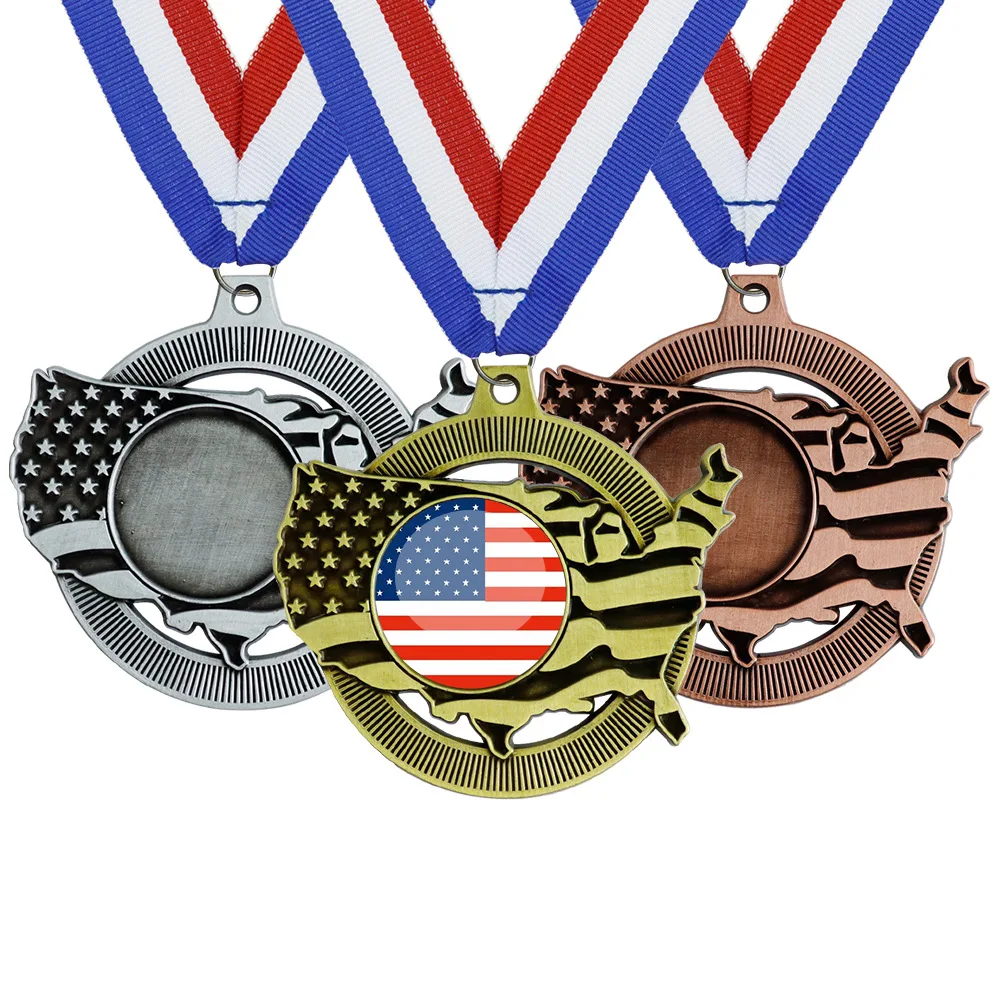 Zinc Alloy Plated Antique Medals Marathon Race Campus Sports Event Honor Medals Hanging Plaque Custom Sport Medals