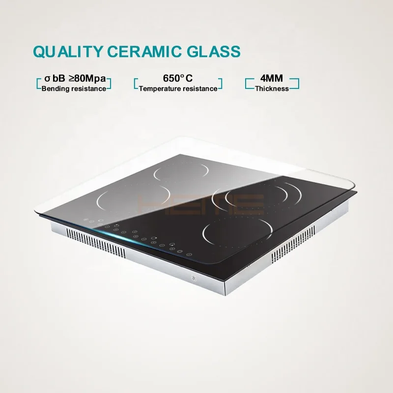 Chinese Built-in Hob Manufacturer Home Appliances Embedded Ceramic Glass Electric Fogao Cooktop de 4 bocas