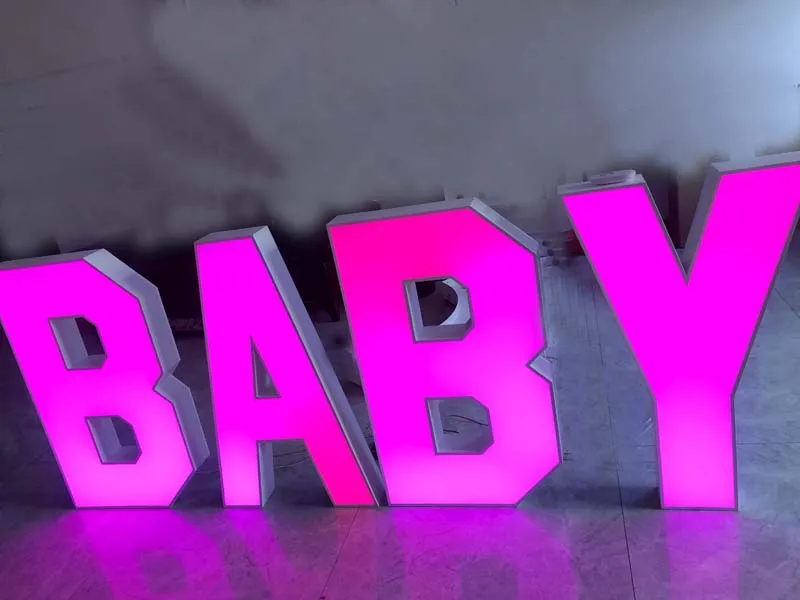 HS Sign Custom  wedding decoration Color led numbers  Lights BABY neon marquee letters For  Birthday Party