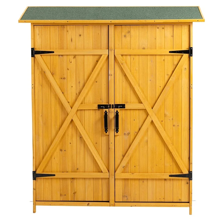 Garden Patio Furniture Waterproof Tool Shed Wooden Storage Cabinet