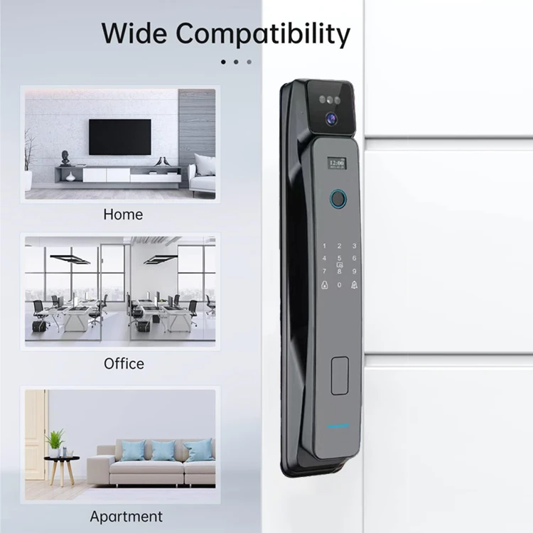 Easloc Electric Automatic Biometric Fingerprint Face Recognition Smart Door Lock Video Voice with Camera
