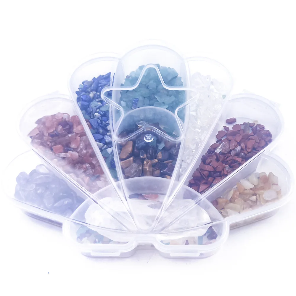 High Crushed Stone Crystal with Amethyst Cluster Point Center Stone Gift Box
