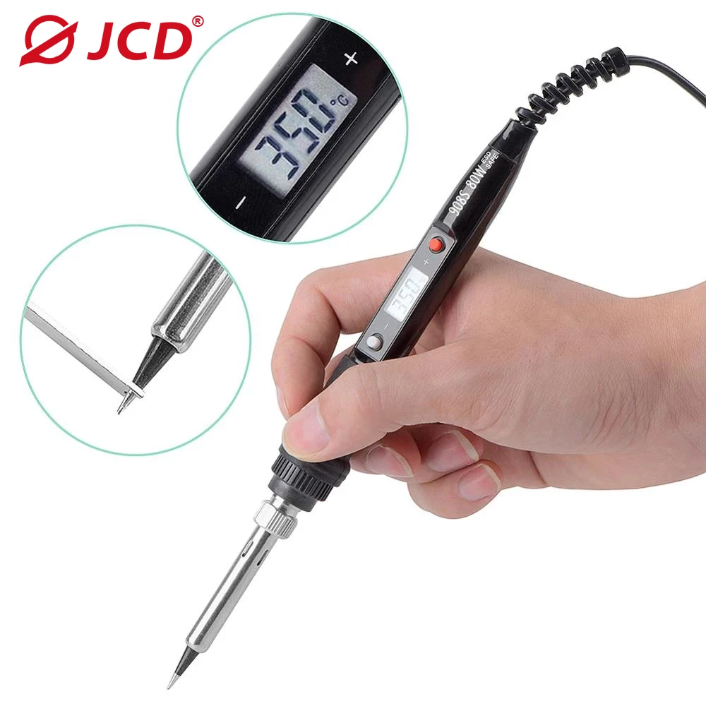 JCD 908S-BBH 80W Soldering iron  Electric Digital Soldering Station 220V 110V Temperature Adjustable Welding Soldering Tips Tool