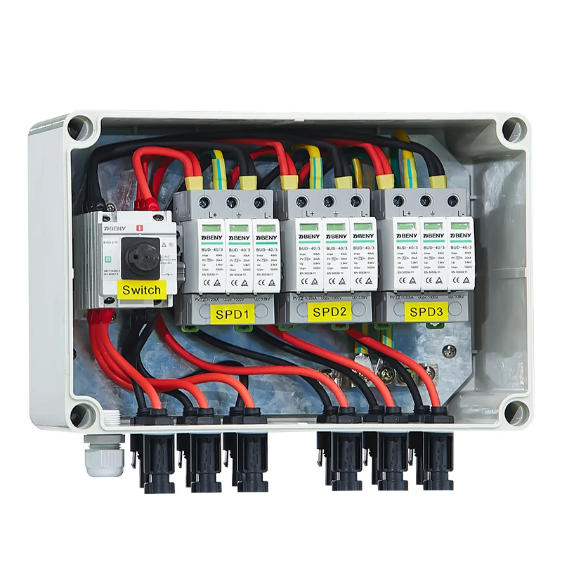 solar dc combiner box 3 input 3 output hot sale for solar Pv safety