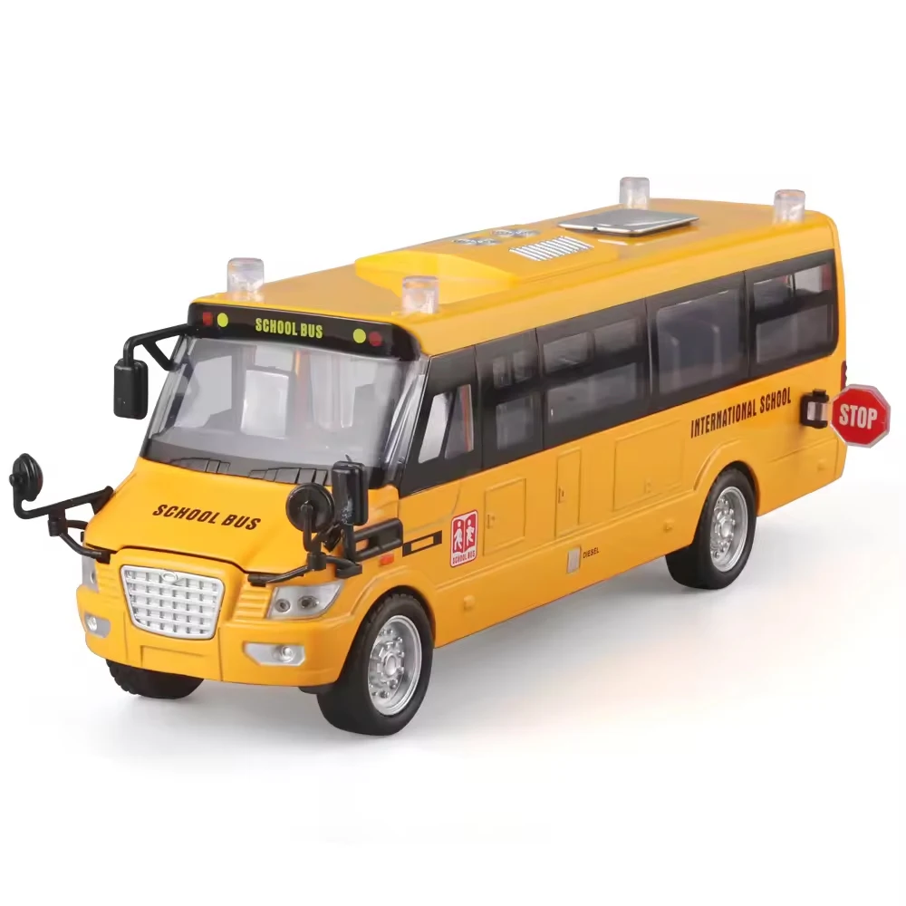 Горячая 1:43 металлическая модель игрушки 5 открытый дизайн свет отодвигается из сплава Американский школьный автобус для мальчика