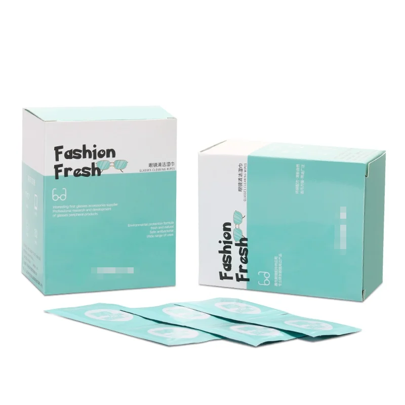 China factory customized lens eye glasses cleaning wet wipes