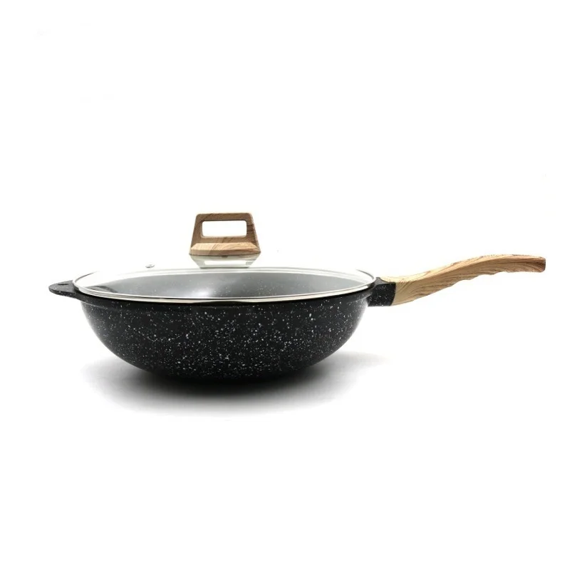 Factory Hot Sales 2022 Hot Style Burner Gas Stove Aluminium Chinese Wok Pan With Lid