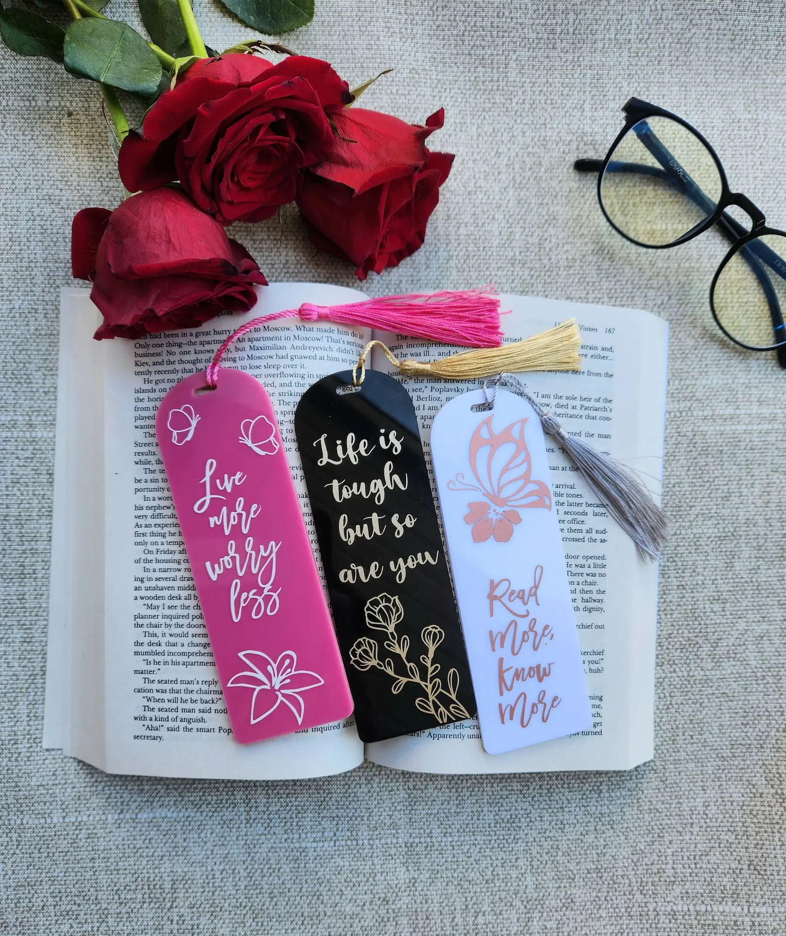 Custom Acrylic Bookmark Gift Plastic Book Mark for Book Lover Reader