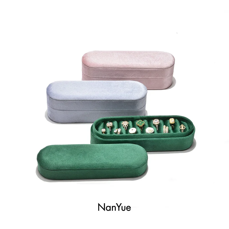 Velvet Jewelry Box Portable Ring Tray Jewelers Workbench Anti-oxidation Ring Organizer High Quality Packaging Display Case
