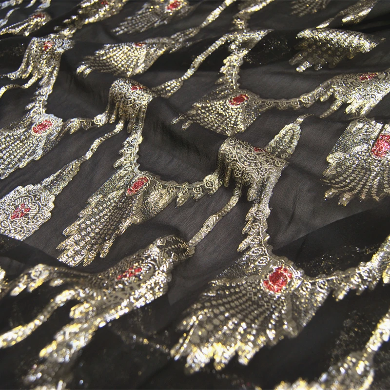 silk chiffon with lurex fabric silk lurex blended fabric silk jacquard urgiri fabric