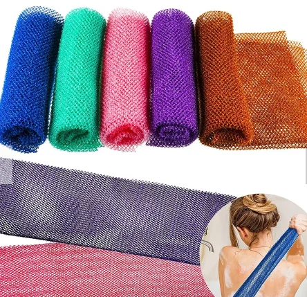 Factory Customized Nylon Scrub Exfoliating Bath Sponge African Net Wash Cloth For Skin Smoother