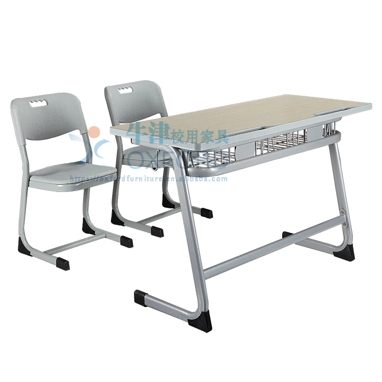 Environmentally friendly and durable school double desk school set