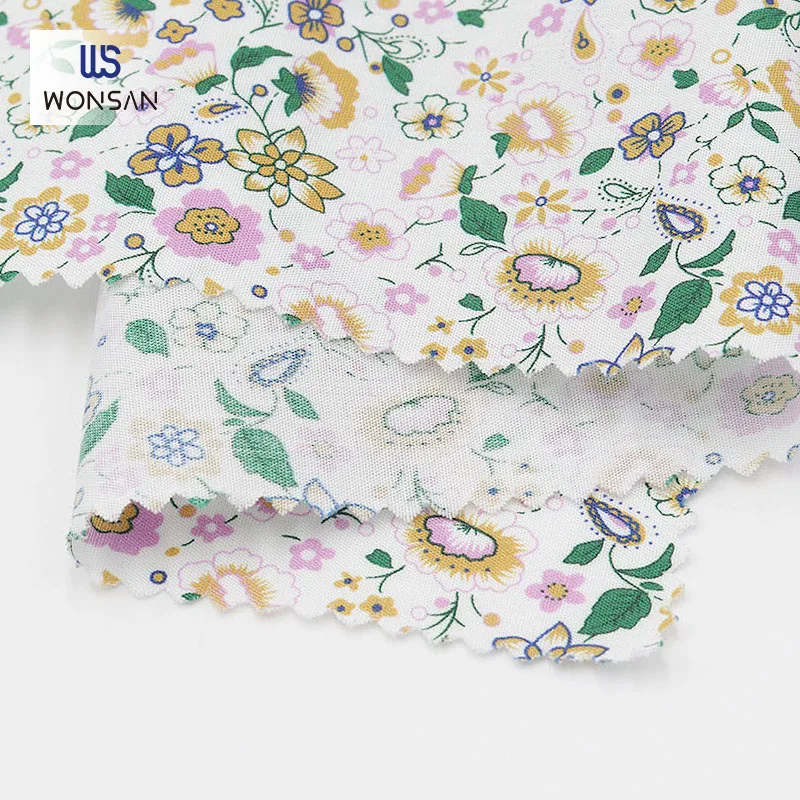 40S 100% cotton digital printing fabric with custom flower pattern for dress