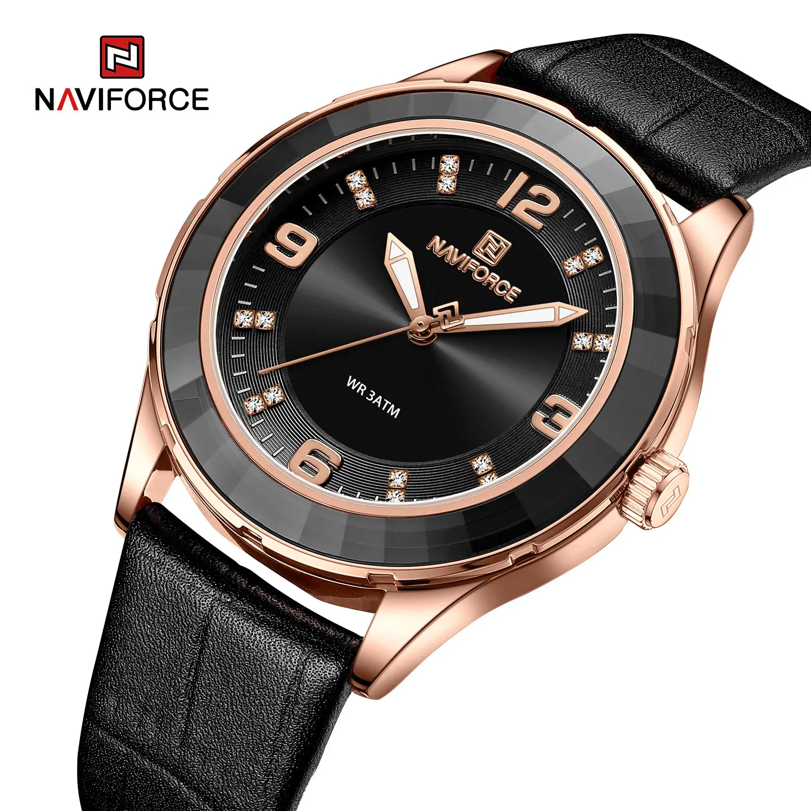 NAVIFORCE  5040 NF5040New Women Watch Top Brand Fashion Original Lady Girl Wristwatch Leather Bracelet Waterproof Female Clock