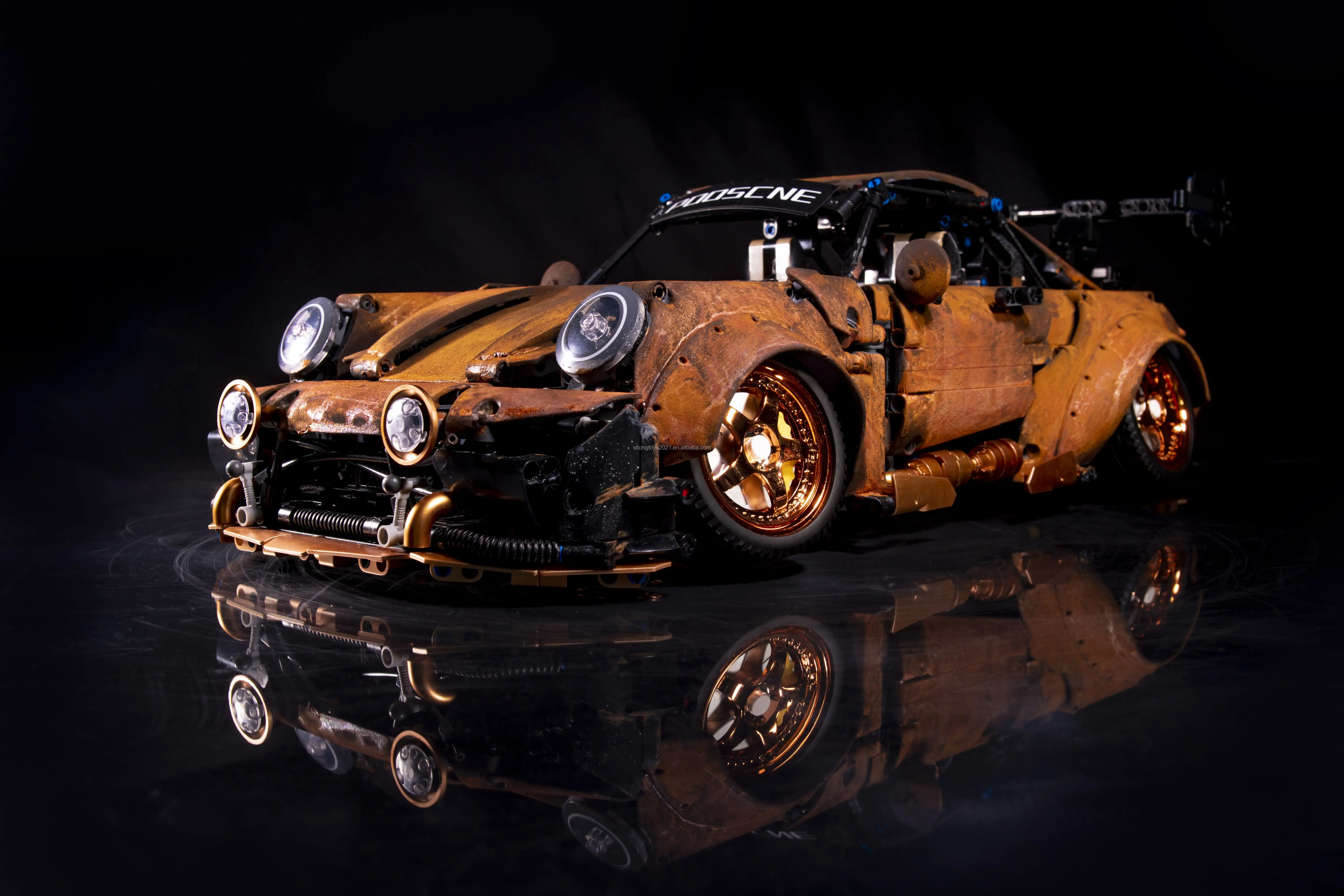 Assembly 1:10 2435pcs ruin version porsches Toy Building Block Bricks Set Technique Building Block Toy Car For Children