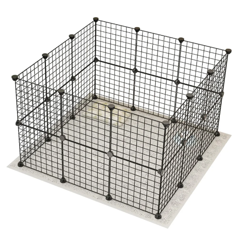 
Folding iron dog cage combination pet fence small dog protective fence indoor detachable pet cage 