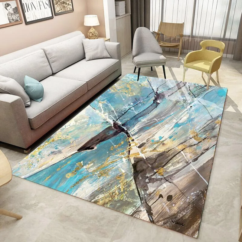 Скандинавский Инс стиль чернил 3D большой ковер чайный столик простой современный Кристальный бархатный ковер