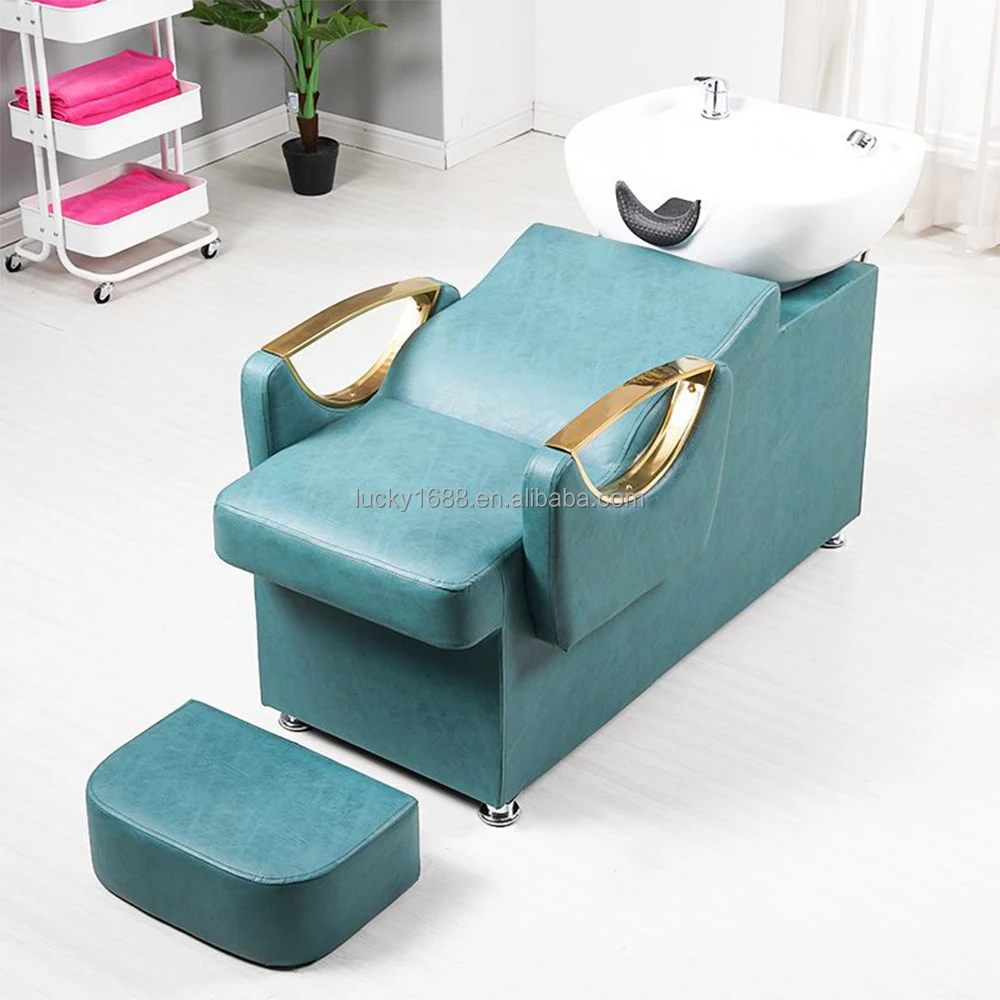 Professional Beauty Hair Salon Furniture Hair Washing Massage Bed Curved Shampoo Chair