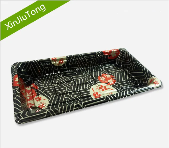 Cherry Blossom Printing Pattern Japanese Sushi Tray Plastic Boxes For Food