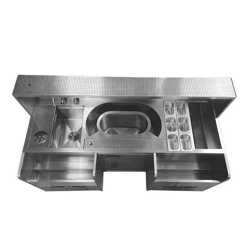 Kitlalong Commercial Kitchen Equipment Design Customized Cocktail Bar Station Refrigerated Cocktail Bar Station